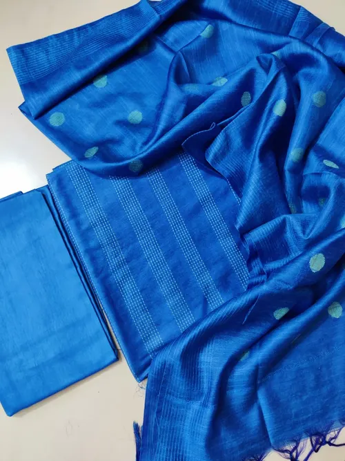 Regal Katan Silk Handwoven Suit Piece – Lustrous Elegance in Every Thread